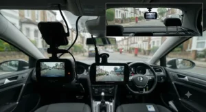 A dual-channel dash cam with parking mode featuring both front and rear cameras for complete vehicle security.