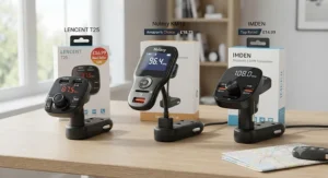 A side-by-side comparison of three top-selling budget Bluetooth FM transmitters under twenty pounds available in the UK.