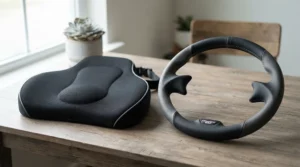 Comparing a memory foam car seat cushion with a separate lumbar support pillow