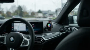 A compact fuel economy monitor for car resting on the centre console of a saloon vehicle