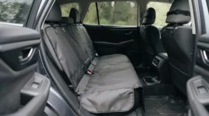 Heavy-duty universal car seat covers shielding vehicle interior from pet hair and muddy paws